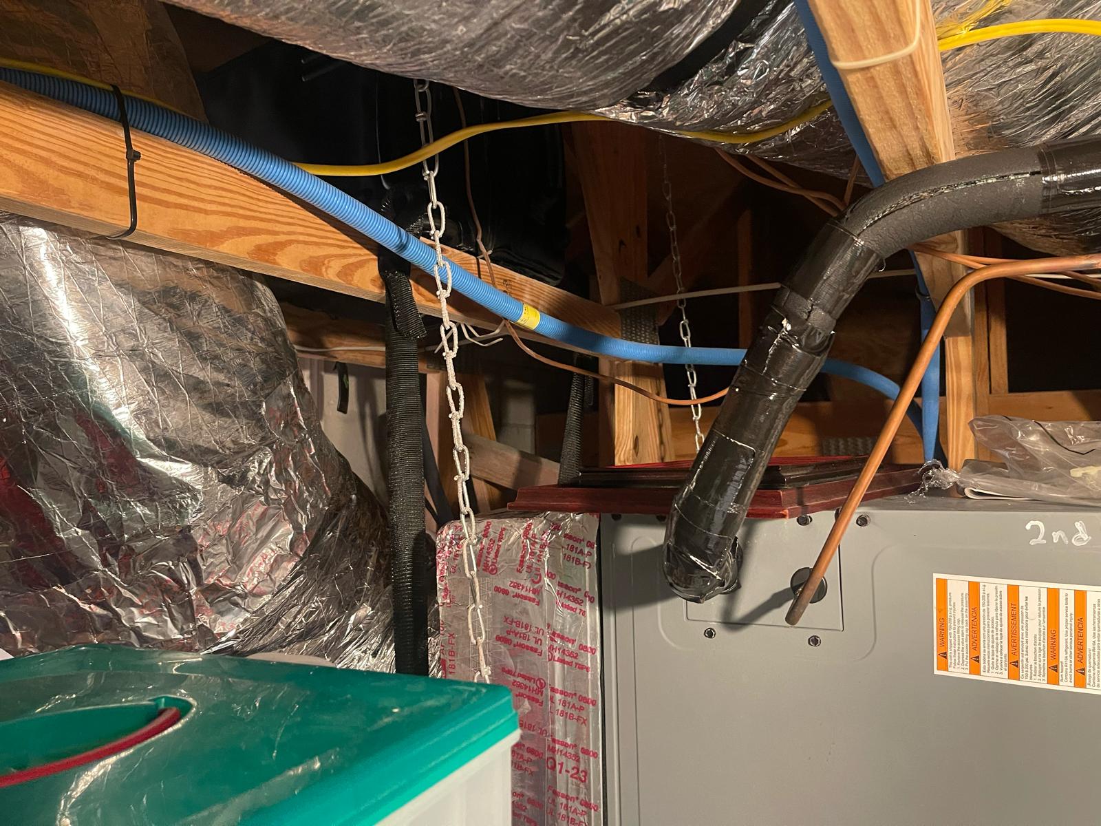HVAC ductwork and framing in progress