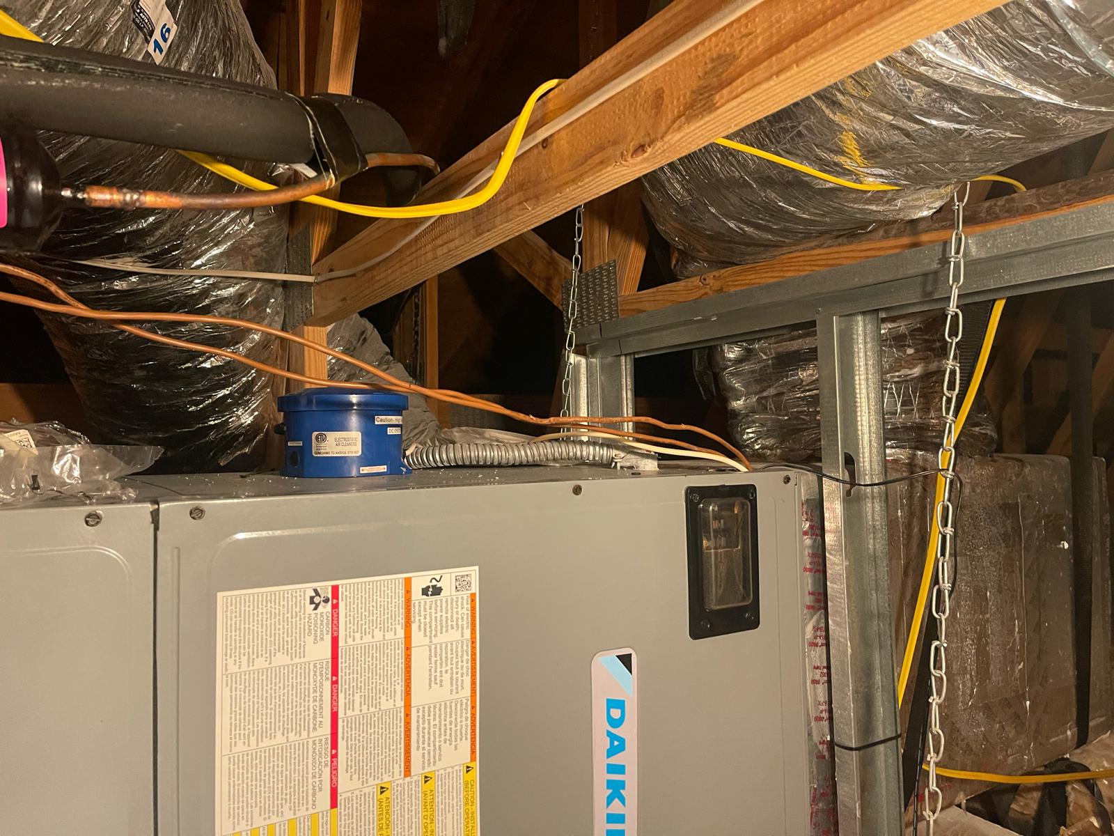 HVAC unit and ductwork detail