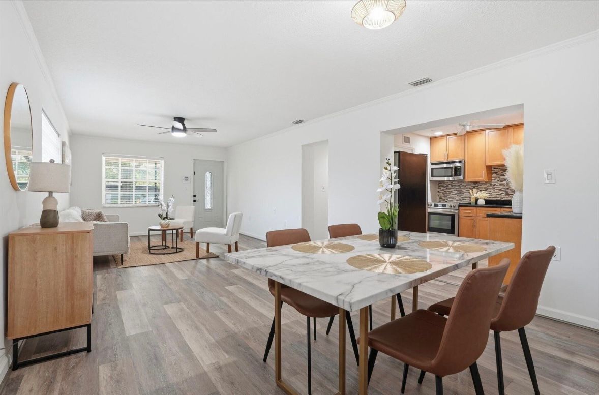 Finished open living space with natural light