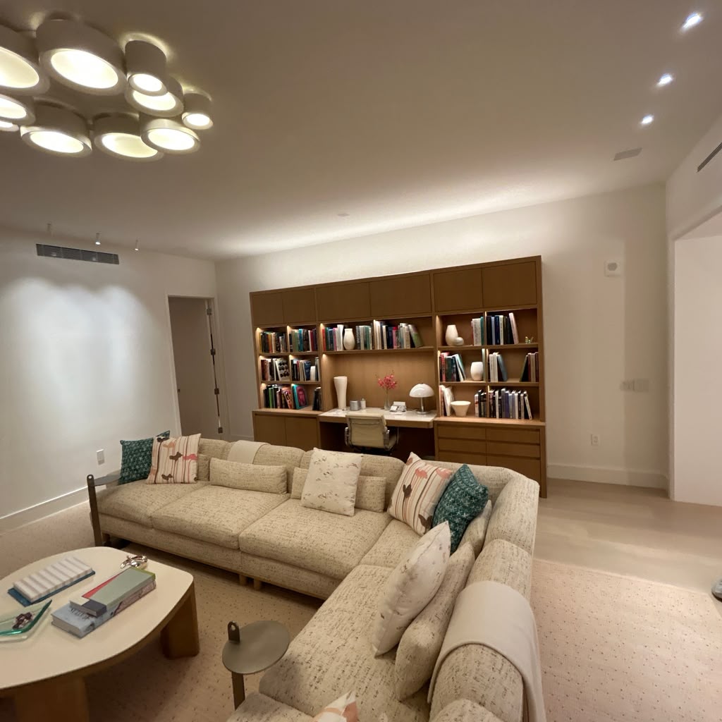 Custom built-in library and study wall