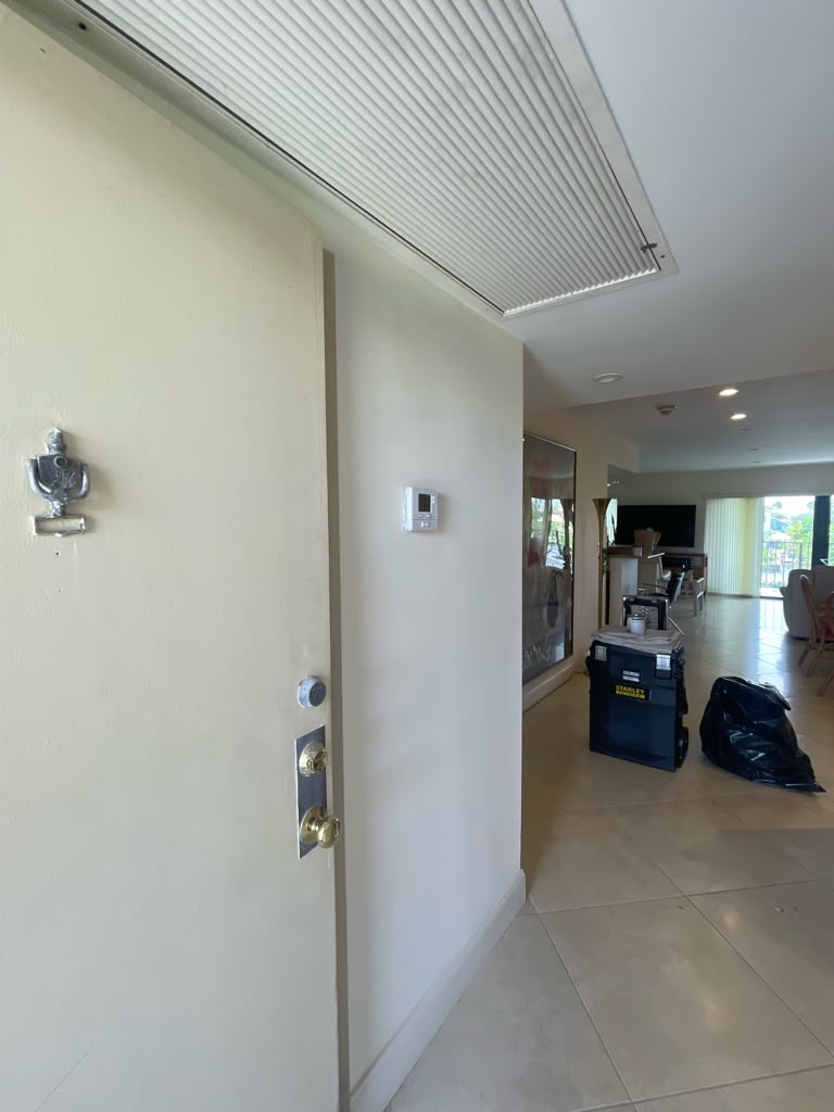 Finished living area with air conditioning vent